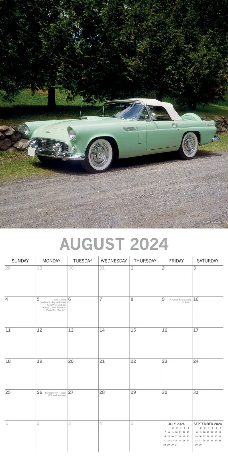 Classic Cars 2024 Square Wall Calendar 16 Months Planner Christmas New Year Gift Price