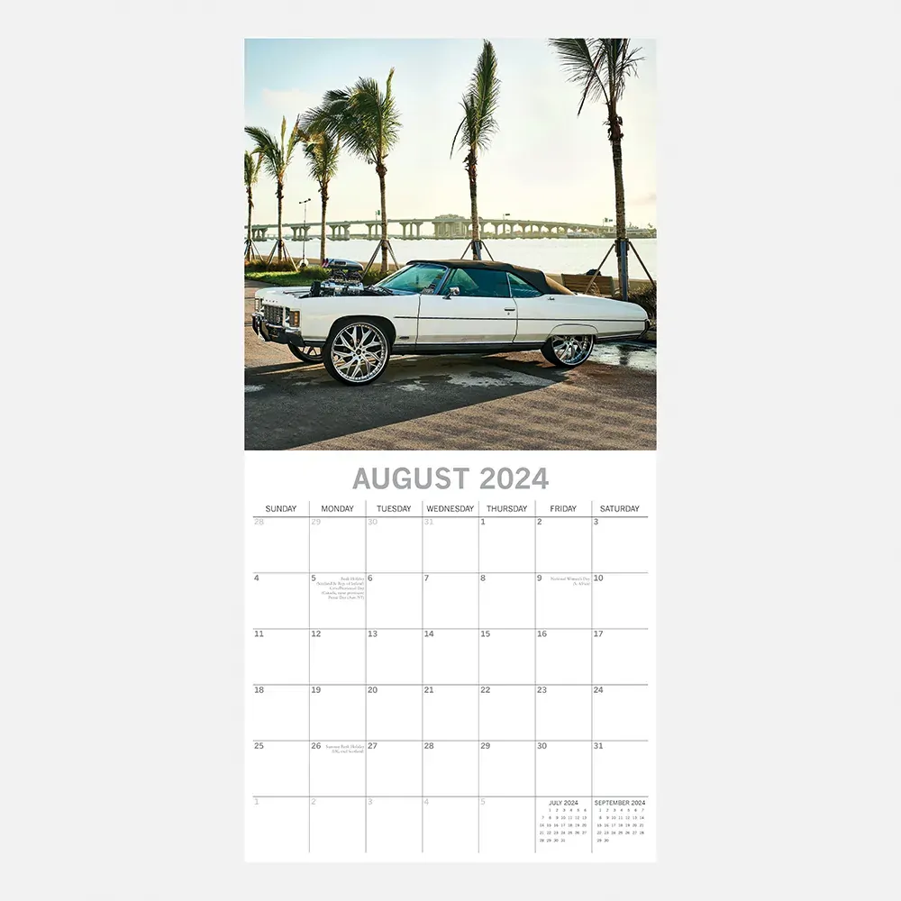 Custom Cars - 2024 Square Wall Calendar 16 Month Planner Christmas New Year Gift Price