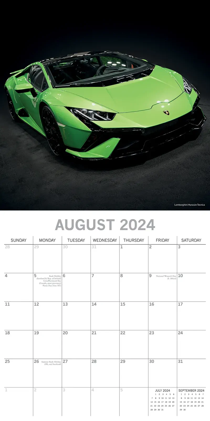 Lamborghini - 2024 Square Wall Calendar 16 Month Planner Christmas New Year Gift Price