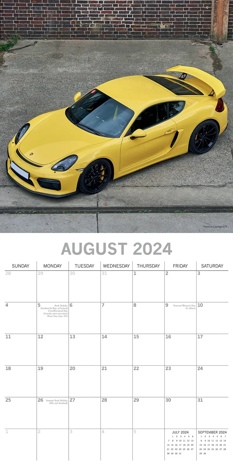 Porsche - 2024 Square Wall Calendar 16 Months Premium Planner Xmas New Year Gift Price