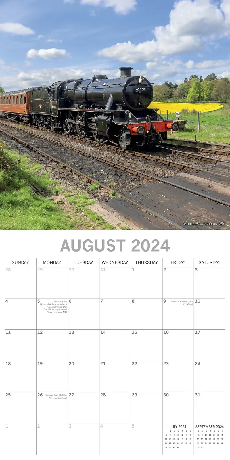 Steam Trains 2024 Square Wall Calendar 16 Months Planner Christmas New Year Gift Price