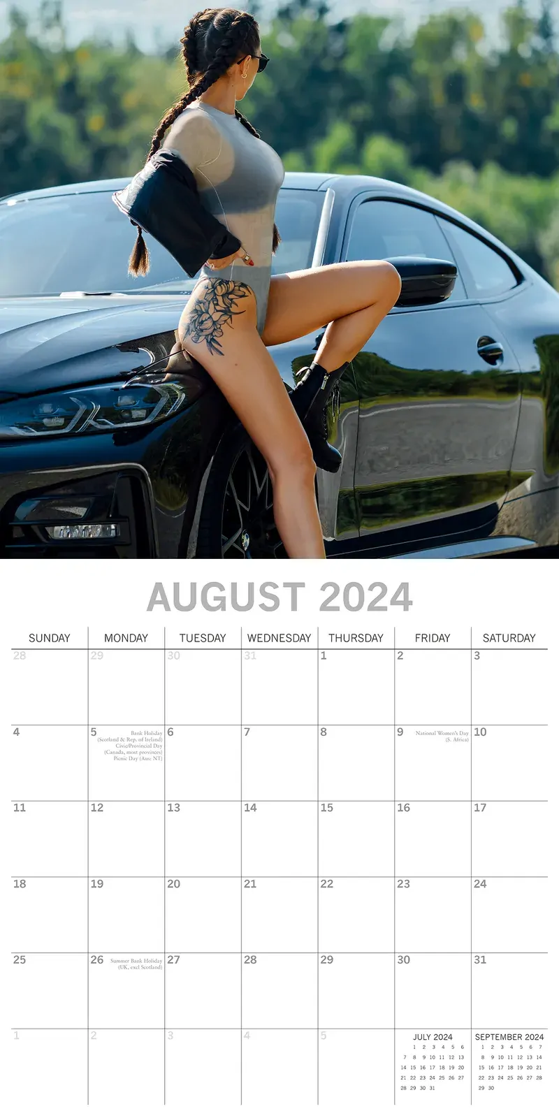 Girls & Cars 2024 Square Wall Calendar 16 Months Planner Christmas New Year Gift Price