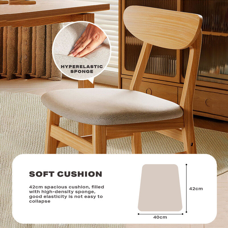 Dining Chairs Kitchen Chair Natural Wood Linen Fabric Cafe Lounge Chairs Price