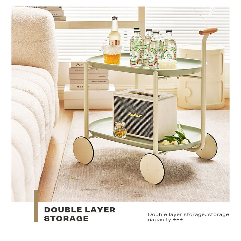 Movable Modern Trolley Small Unit Coffee Table Cart Storage Sofa Side Table with Wheels Price