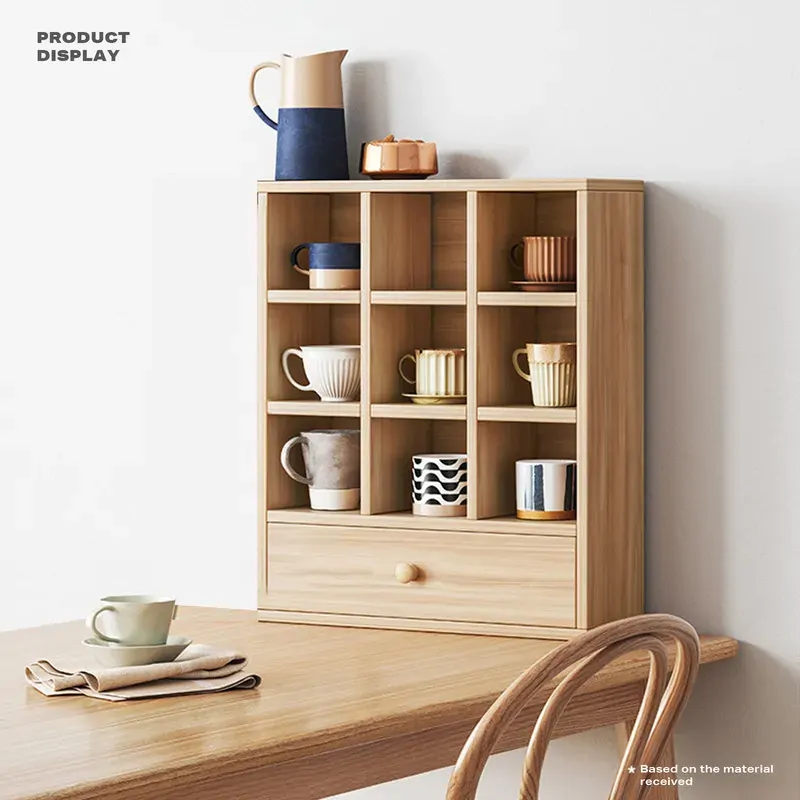 DISPLAY STAND TEA CUP SHELFING FURNITURE CUBE CABINET W/ DRAWERS Price