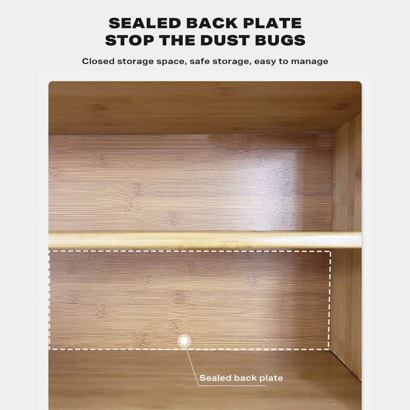 Bamboo Dustproof Cup Storage Cabinet with Sliding Acrylic Door Price