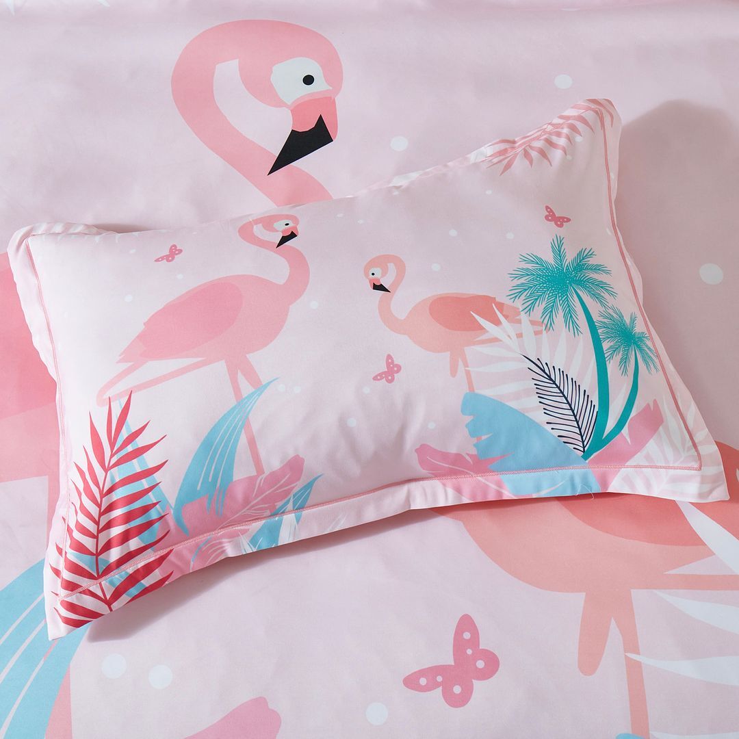 Flamingo Kids Quilt Cover Set - Double Size Price