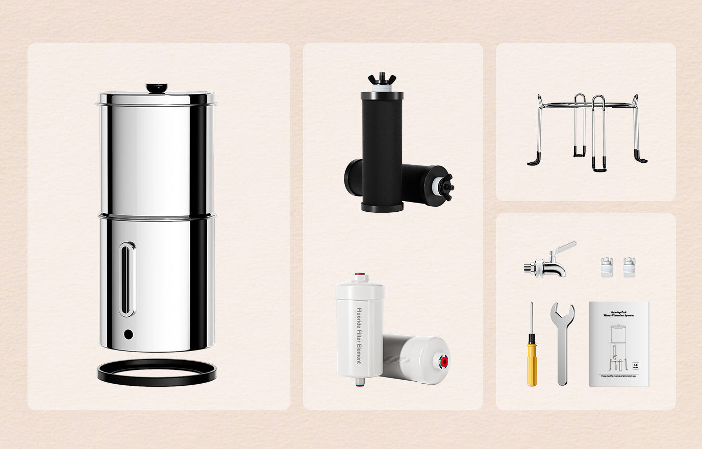 Aimex Portable Water Filter - Gravity-Fed, 304 Stainless Steel, Fluoride Removal Price