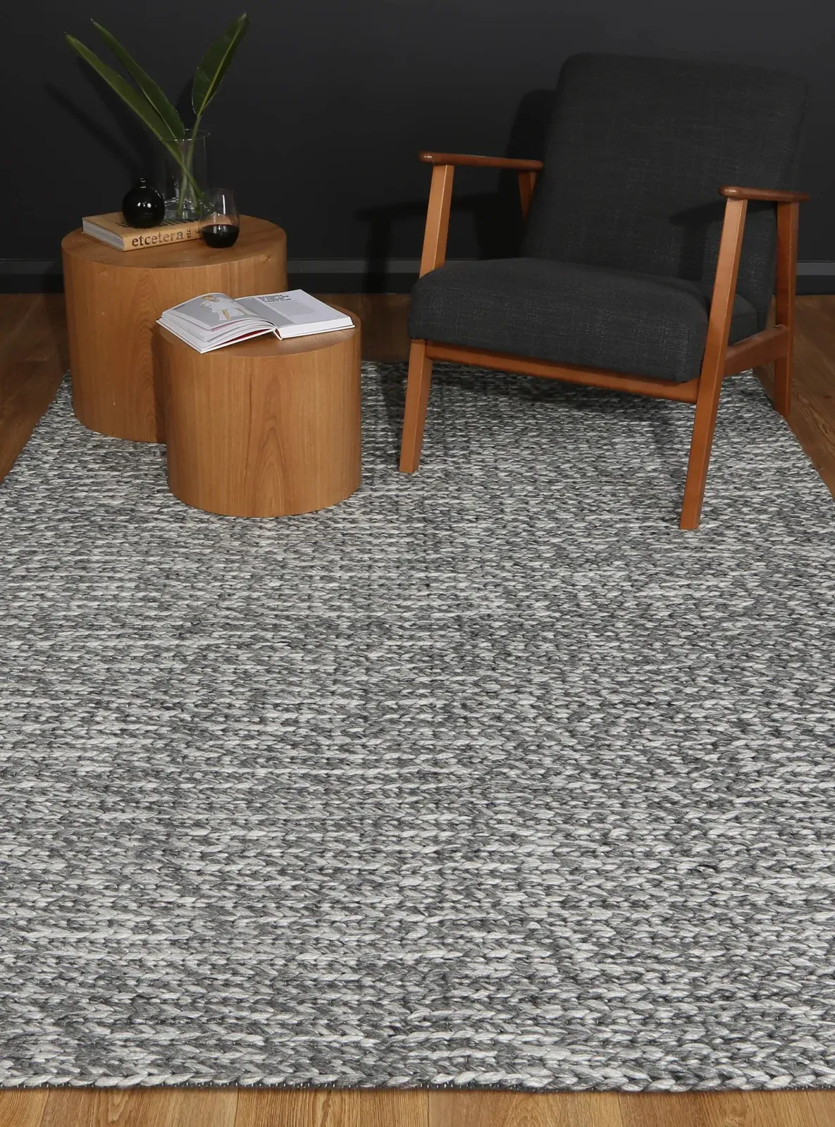 Harlow Cue Charcoal Wool Blend Rug 160x230 Price