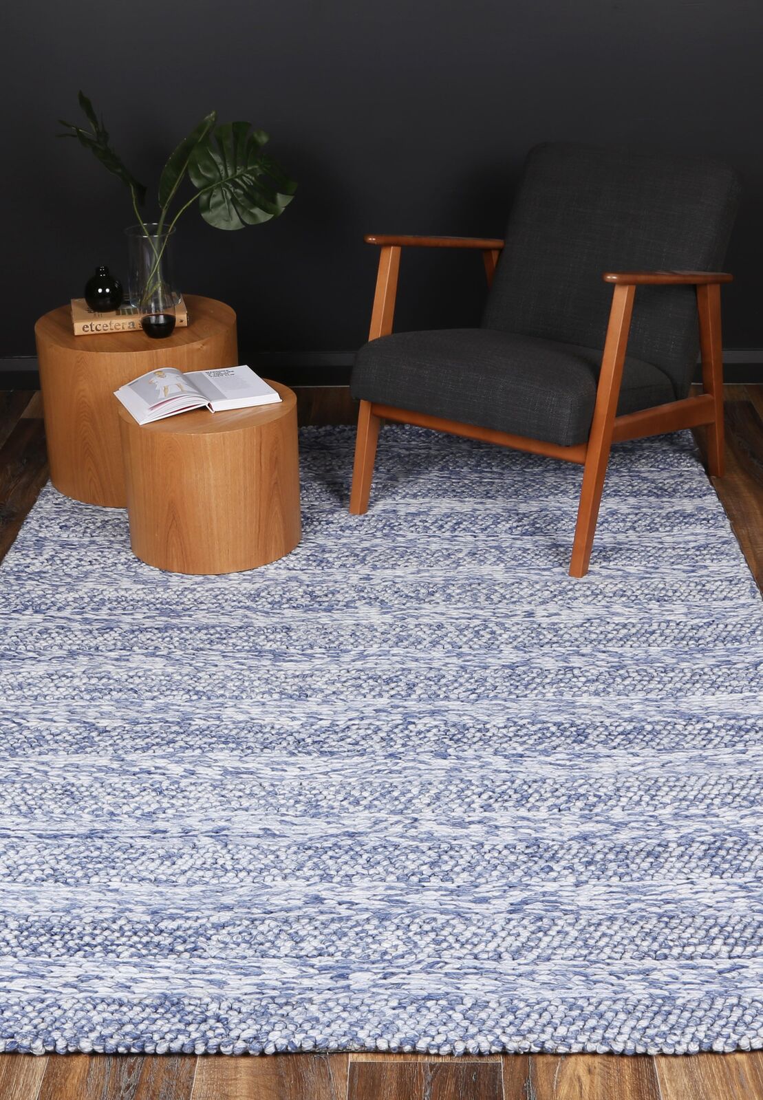 Harlow Ringlets Blue Wool Blend Rug 200x290 Price
