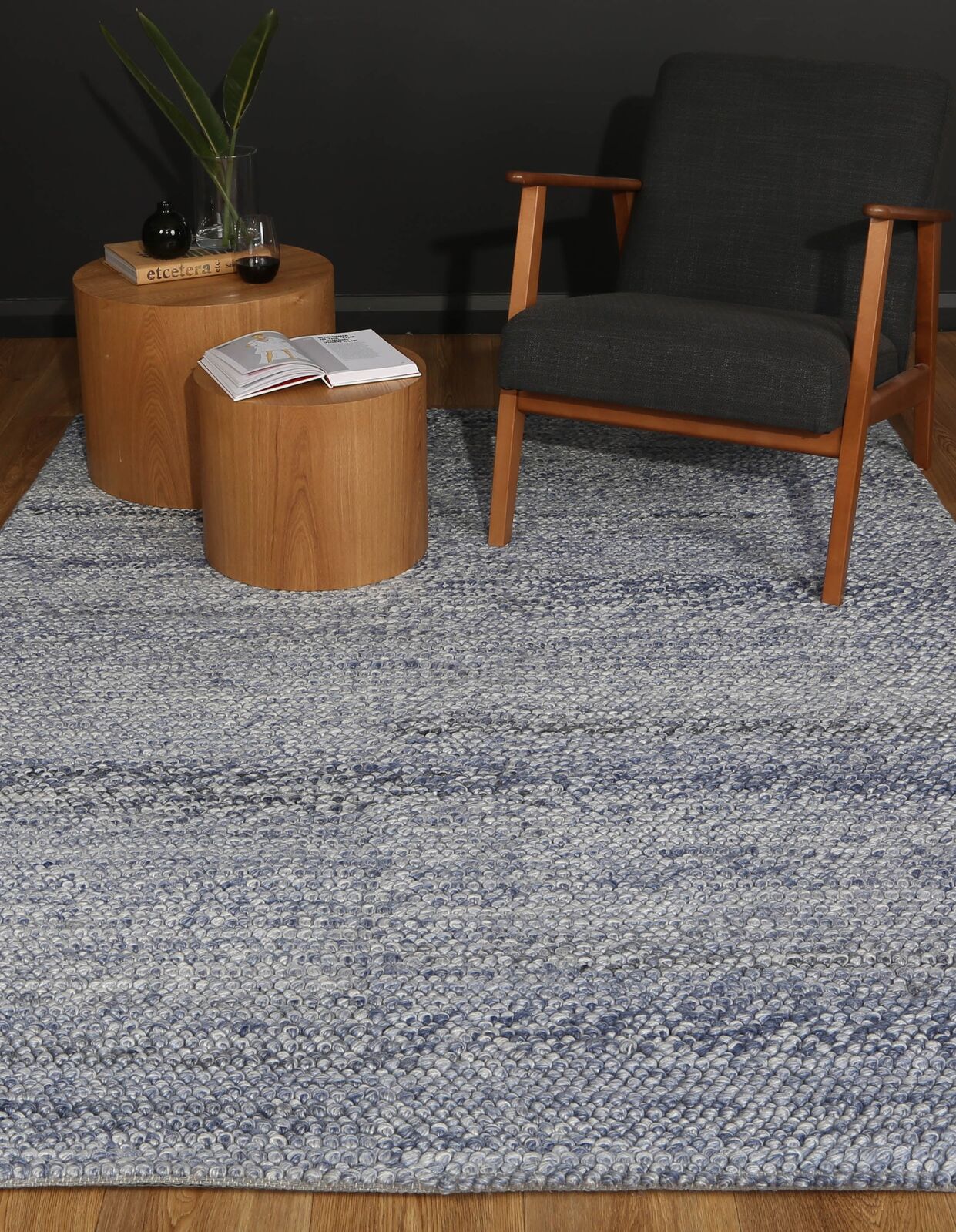 Harlow Loopy Blue Wool Blend Rug 240x330 Price