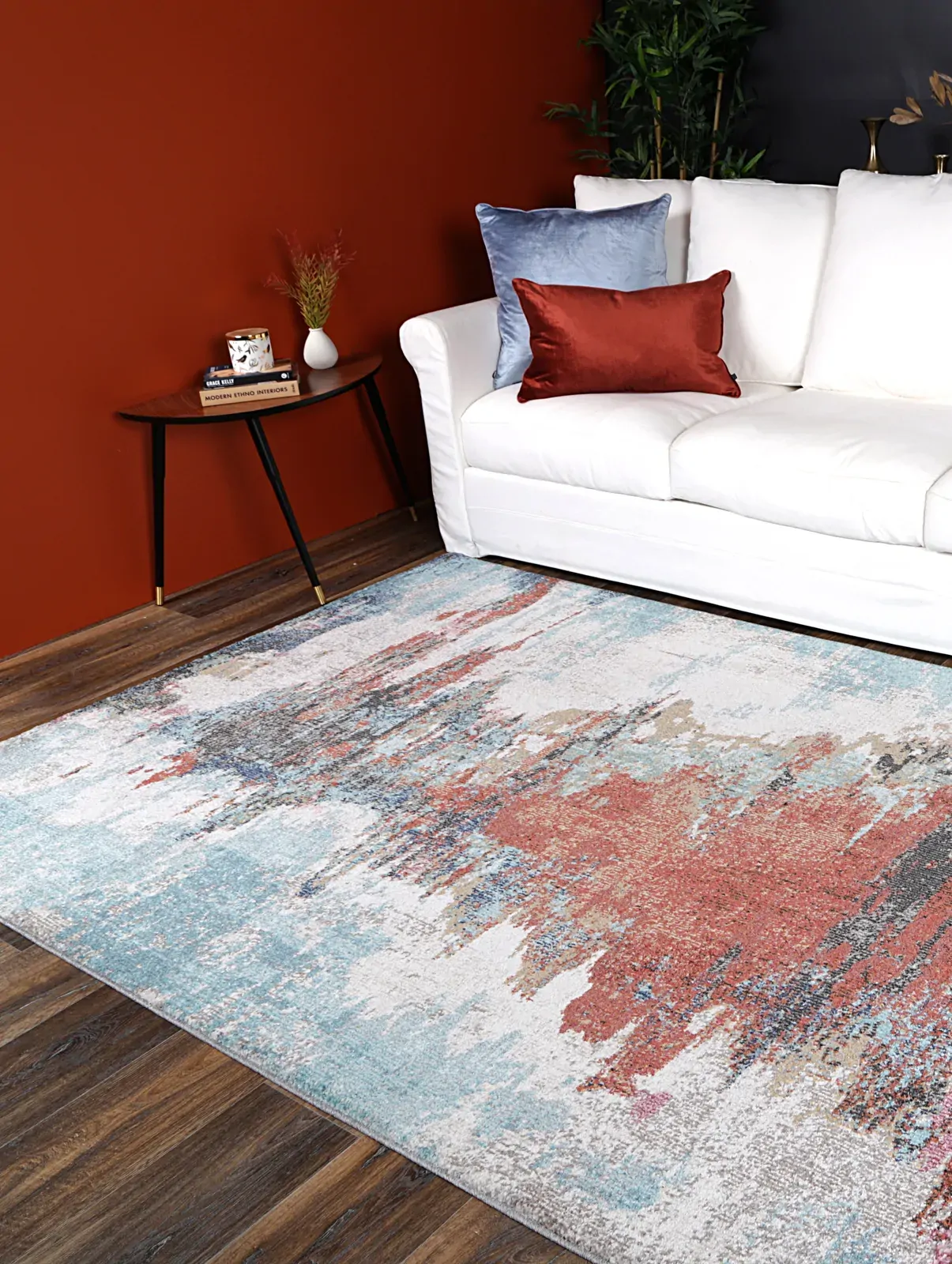 salsa-jorge-blue-terracotta-abstract-rug 160x230 Price