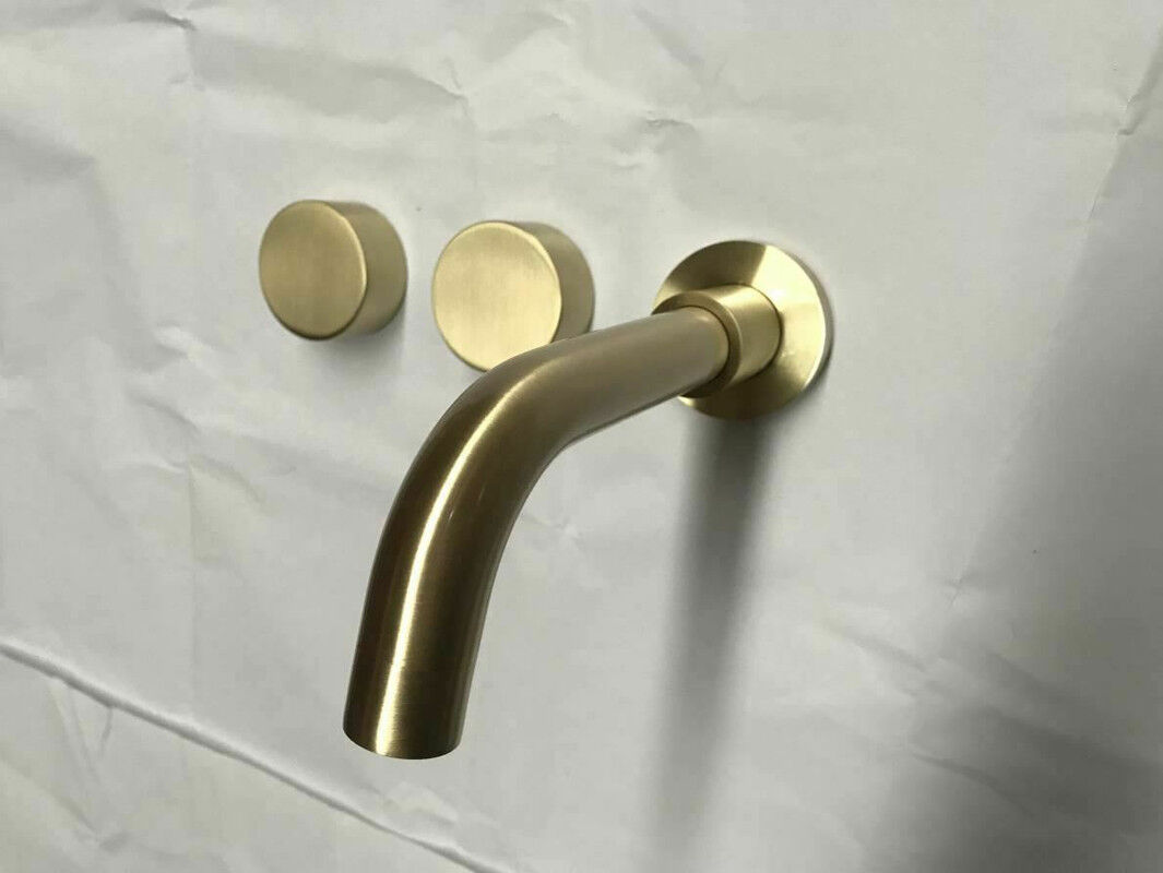 2021 New Burnished Gold Brushed Brass mixer WaterMark WELS round taps wall faucet basin Price