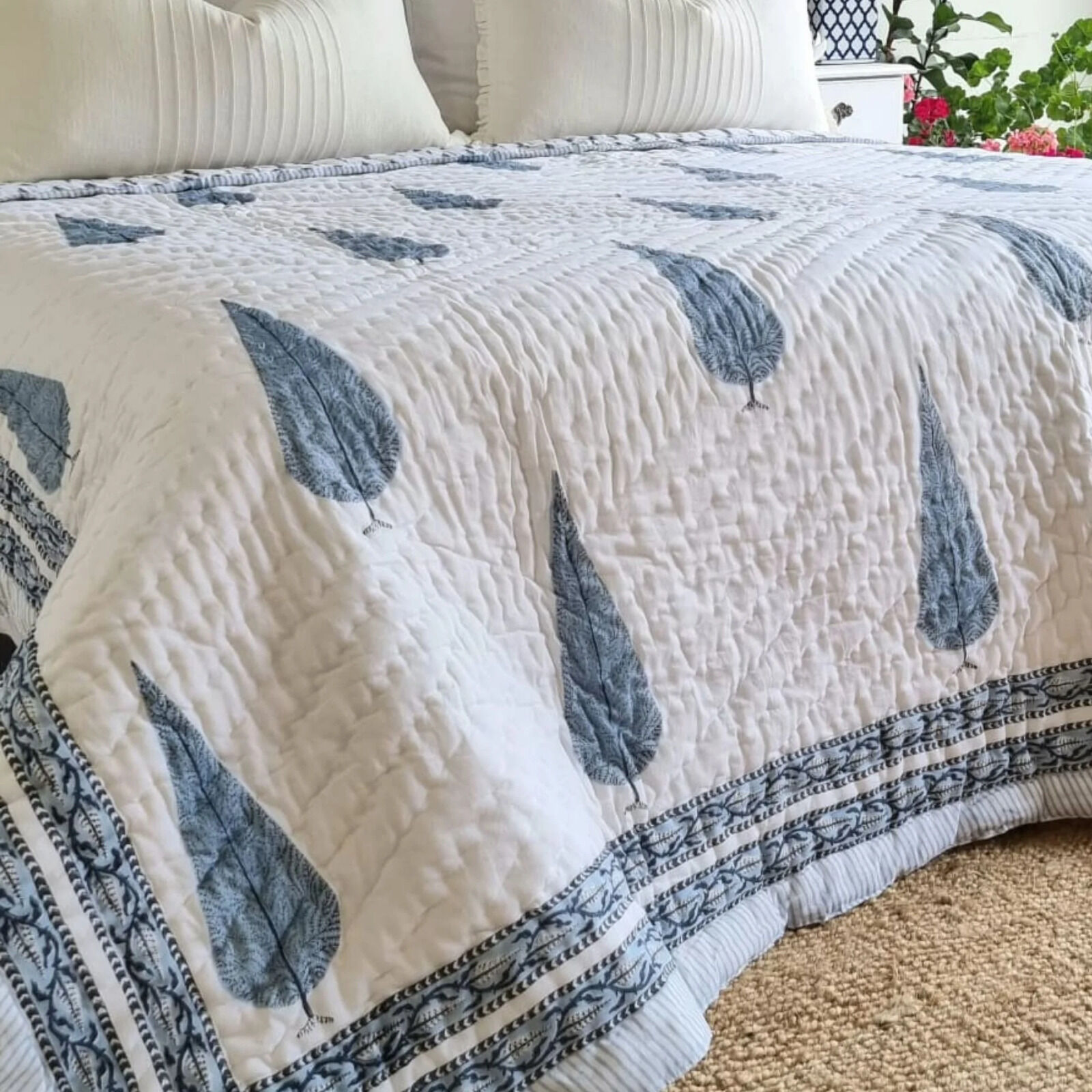 Pine Tree Reversible Quilt - Grey (King - 228 cm x 274 cm) Price