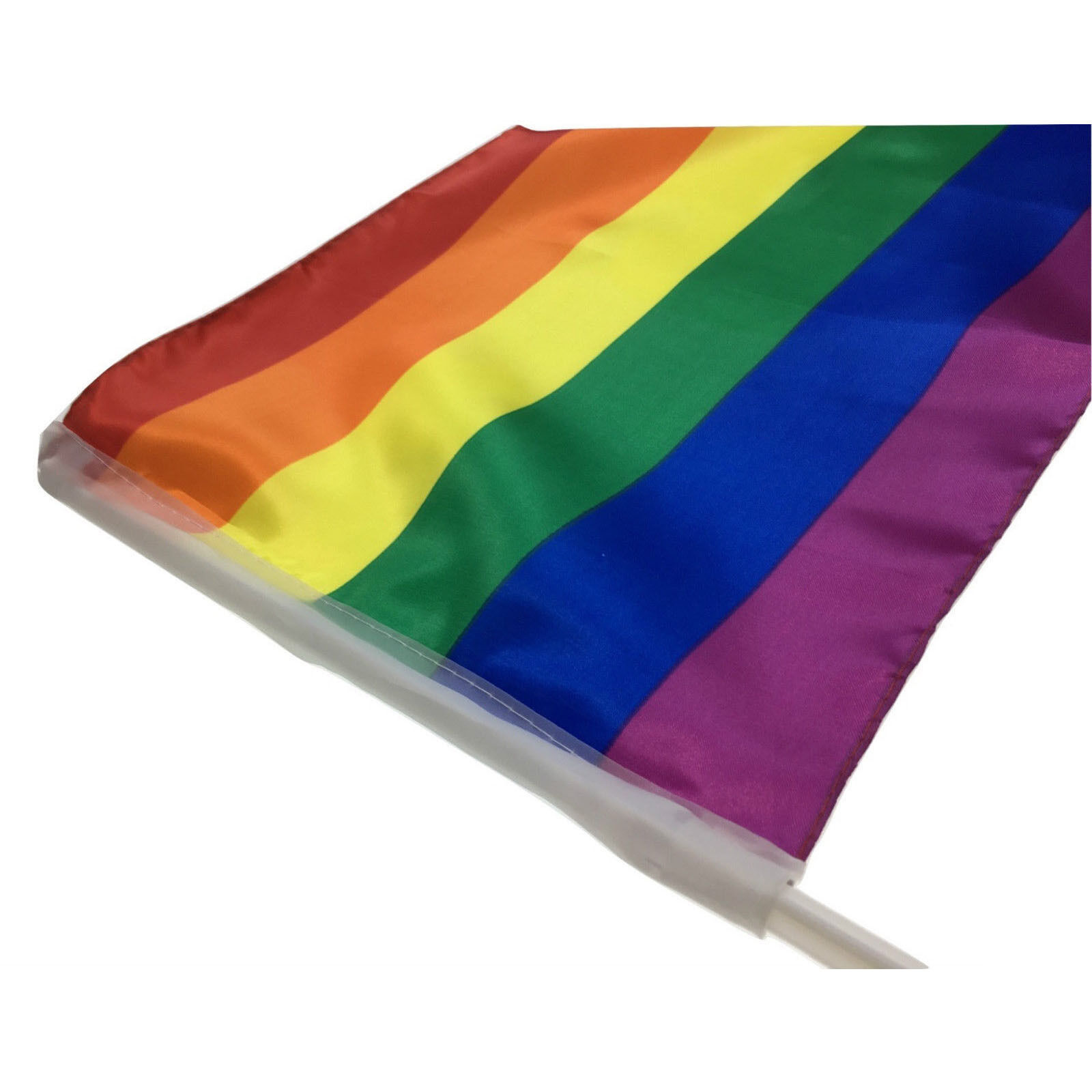 2x RAINBOW CAR FLAG with Window Clip Flags Australia Day 30cm x 45cm Gay Pride Price
