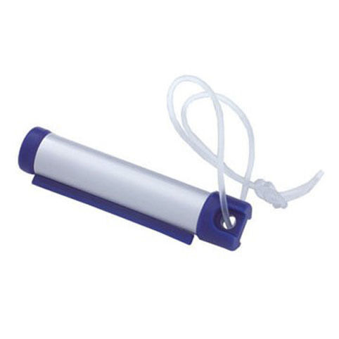 6x Funky Luggage Cylinder Tag Rollout Label for Address Details - Silver/Blue Price