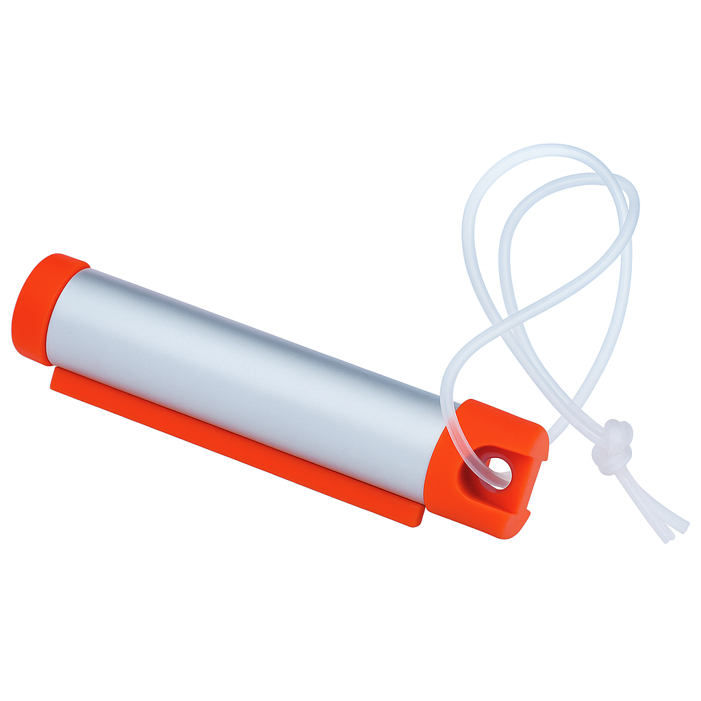 6x Funky Luggage Cylinder Tag Rollout Label for Address Details - Silver/Orange Price