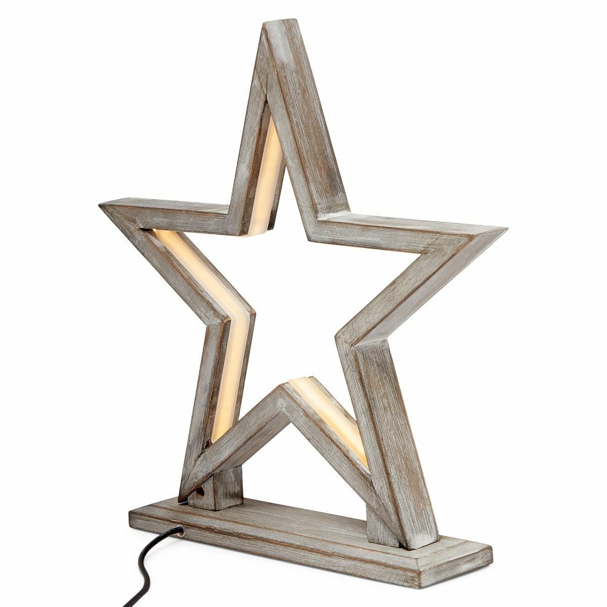 33cm Bamboo Star LED Table Lamp Light Modern Bedside - Antique Timber Price