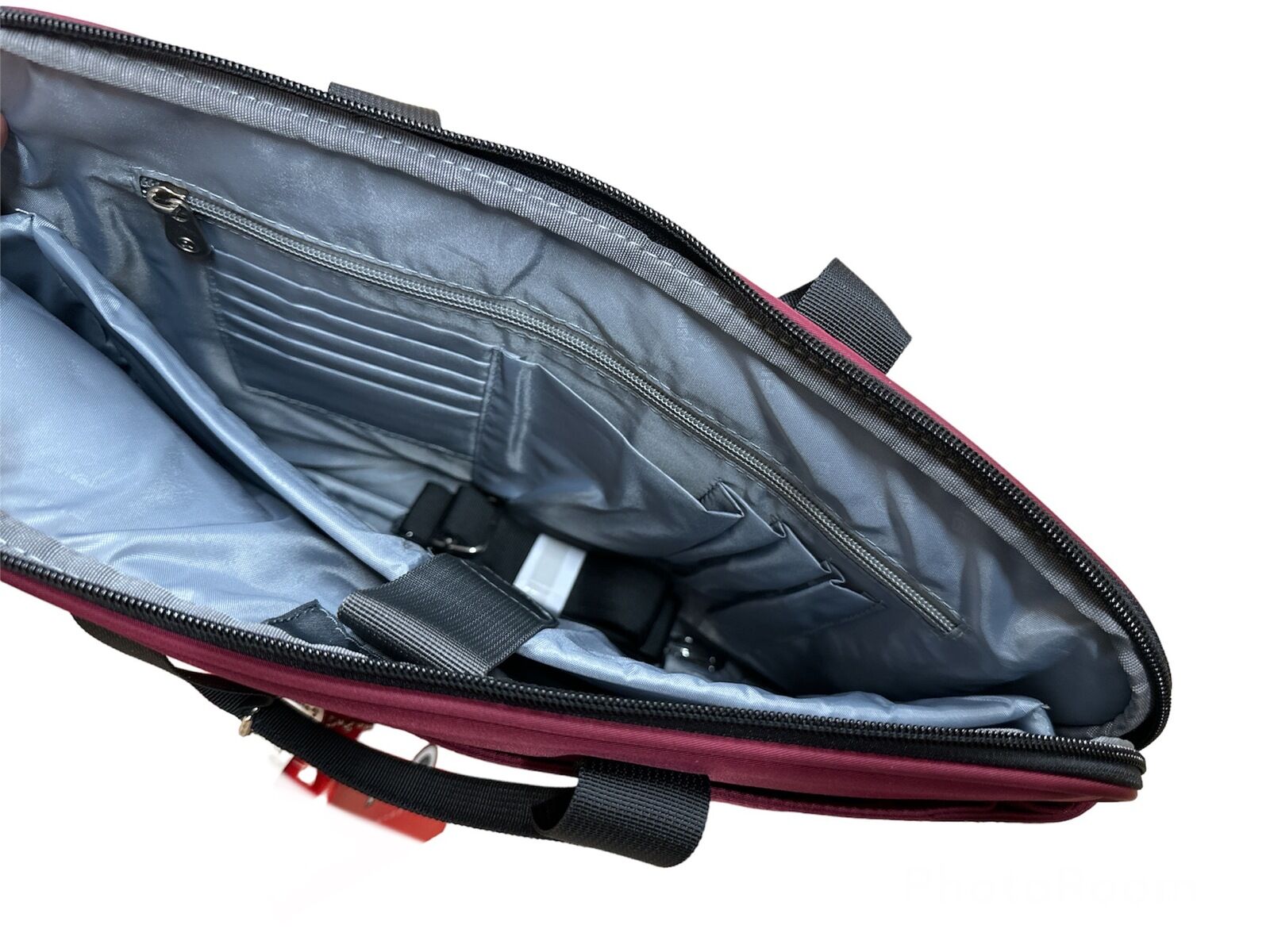RFID Quilted Taslon Laptop Bag Sleeve Computer Travel w/ Tablet Holder - Marsala Price
