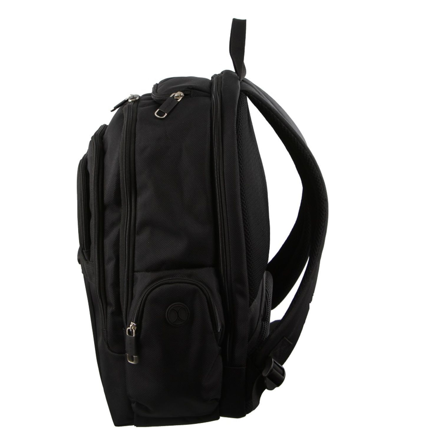 30L Pierre Cardin Large Padded Backpack Bag w Laptop Sleeve Travel Luggage - Black Price