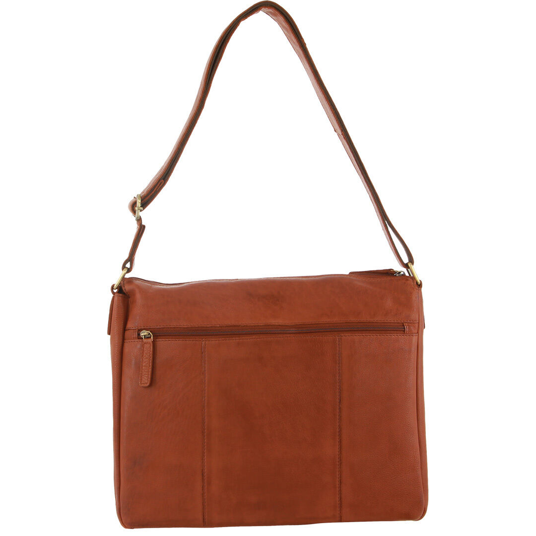 Pierre Cardin Leather Briefcase Bag Tote Laptop Rustic Satchel Travel - Cognac Price