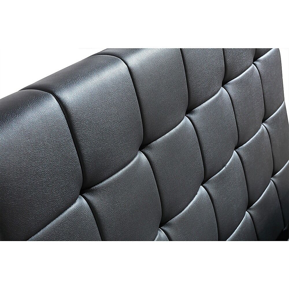 King Single PU Leather Deluxe Bed Frame Black Price