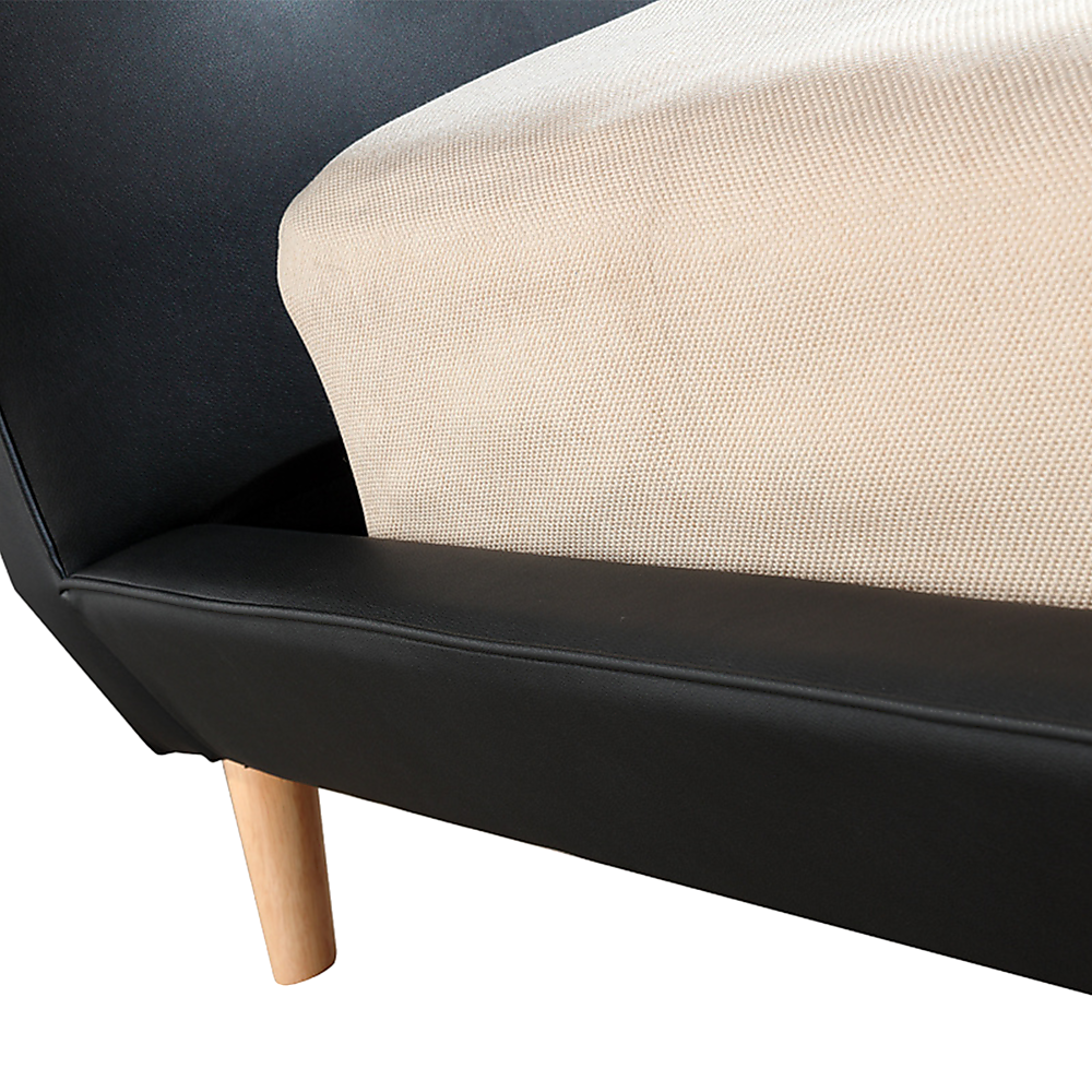 Double PU Leather Deluxe Bed Frame Black Price