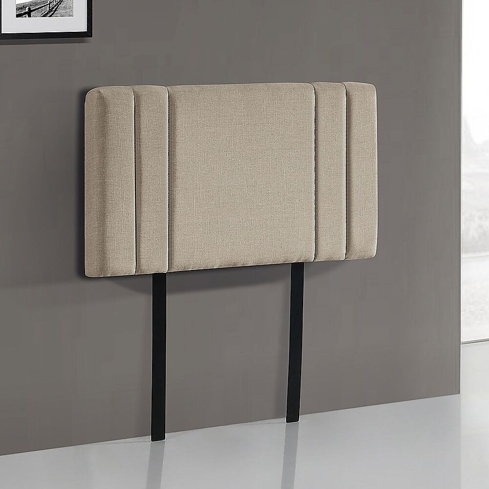 Linen Fabric Single Bed Deluxe Headboard Bedhead - Beige Price