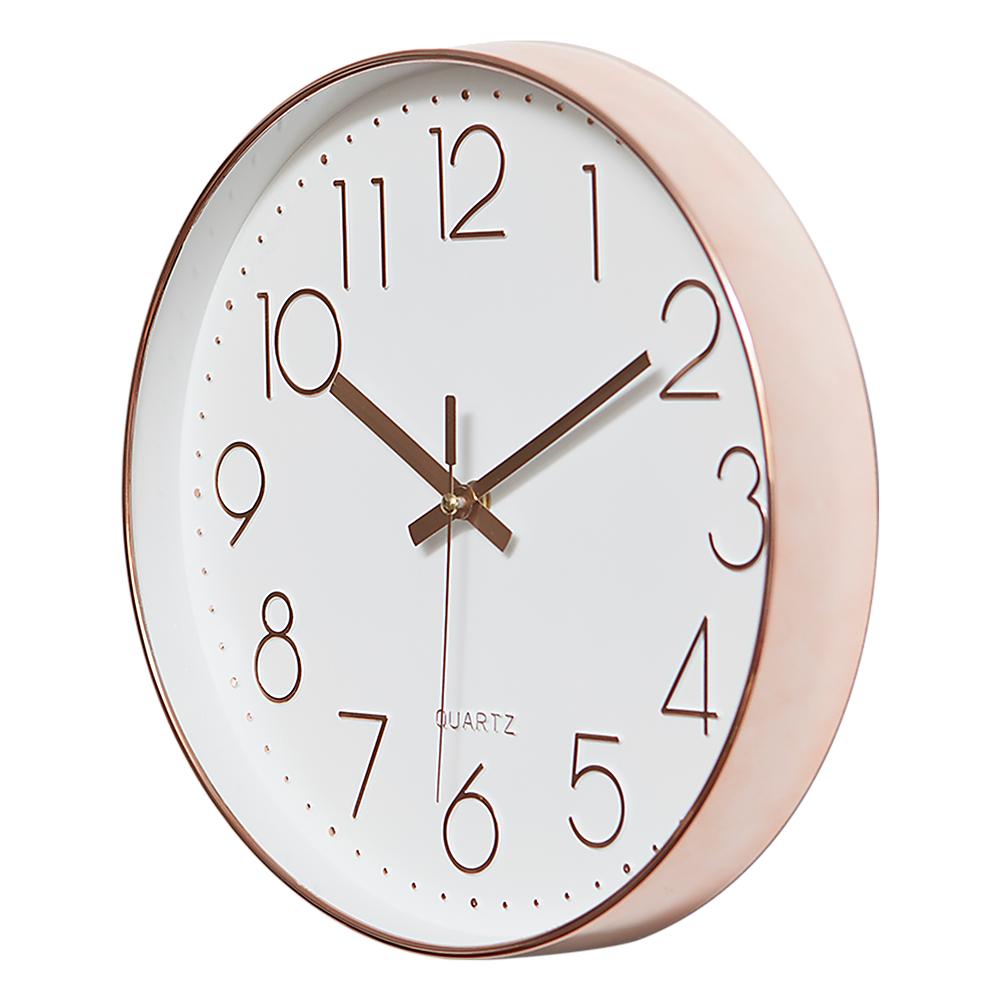 Modern Wall Clock Silent Non-Ticking Quartz Battery Operated Rose Gold Price