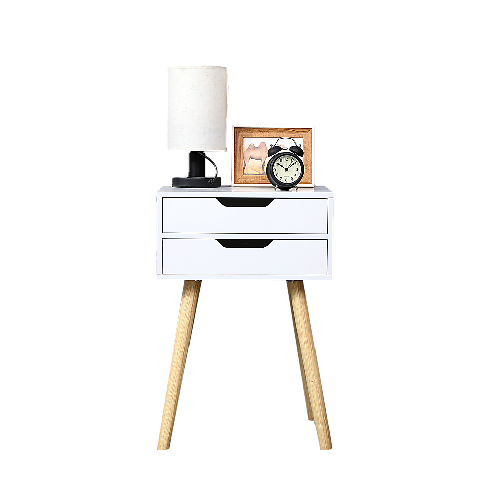 Wooden Bedside Table 2 Drawers Cabinet Storage Tall Night Stand Price