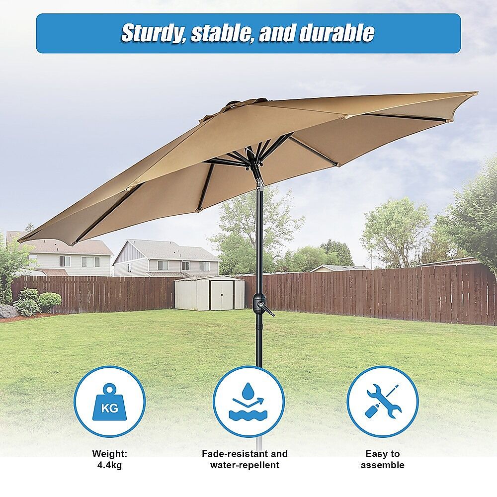 9FT Patio Umbrella Outdoor Garden Table Umbrella with 8 Sturdy Ribs Price