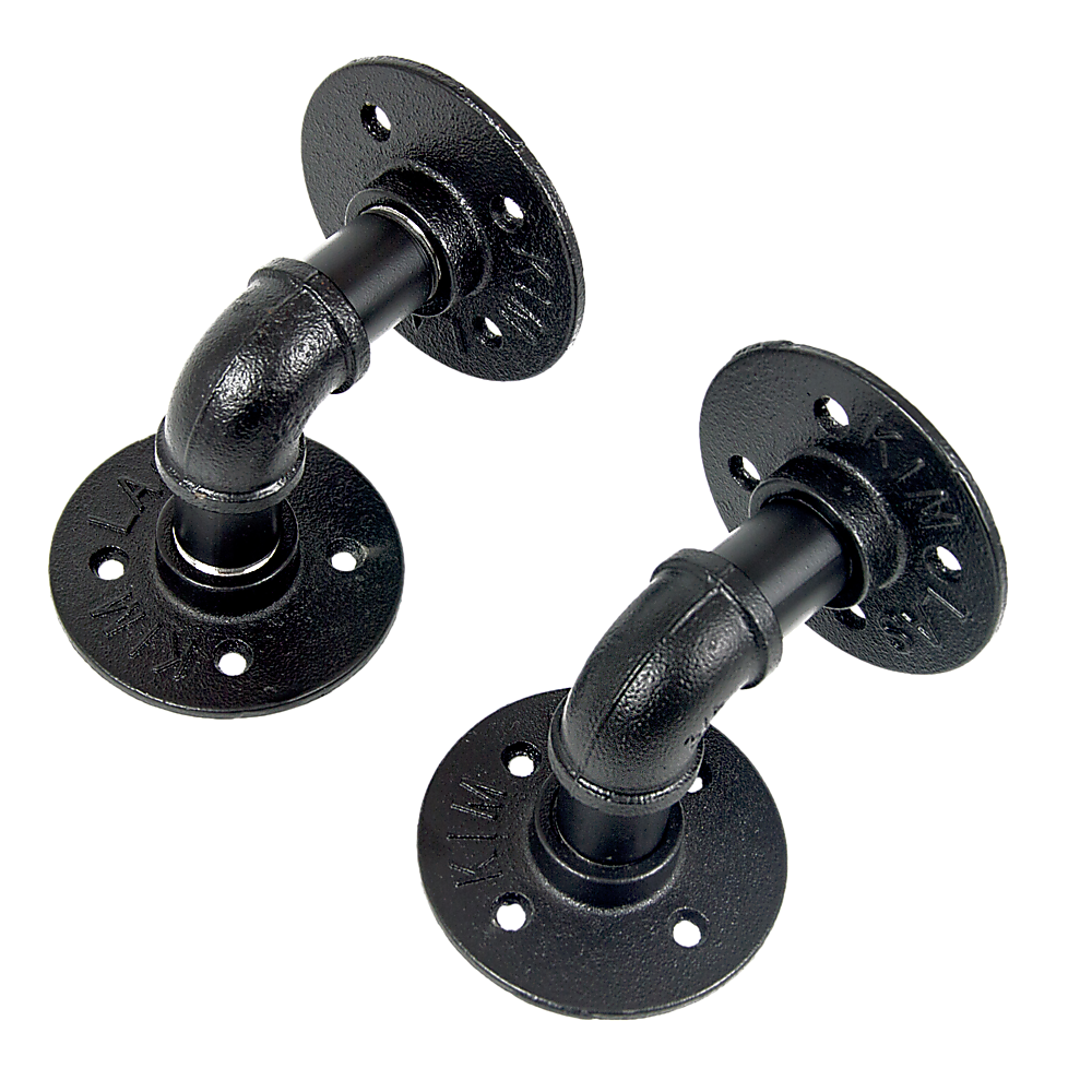 Industrial Black Iron Pipe Bracket Wall Mounted Floating Shelf - Set of 2 Price