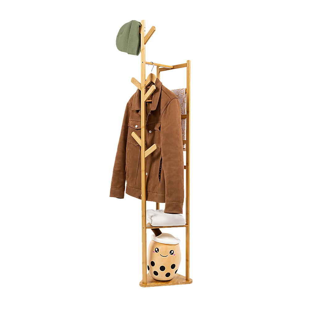 Clothes Coat Rack Garment Stand Shelf Wooden Tree Hanger Bag Hat Hook Holder Price