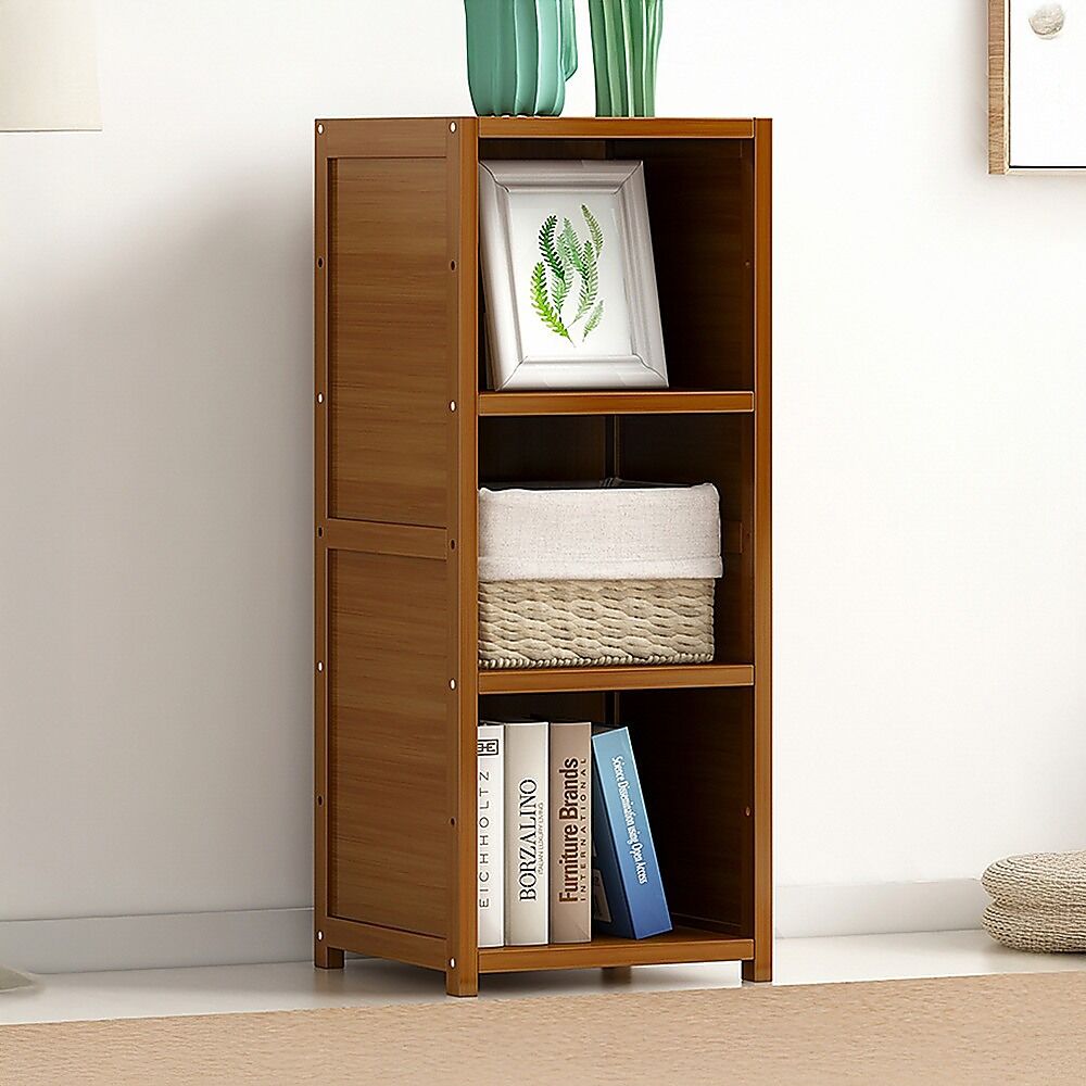 Bamboo Adjustable Shelf Bookcase Display Storage Rack Stand Livingroom Bedroom Price