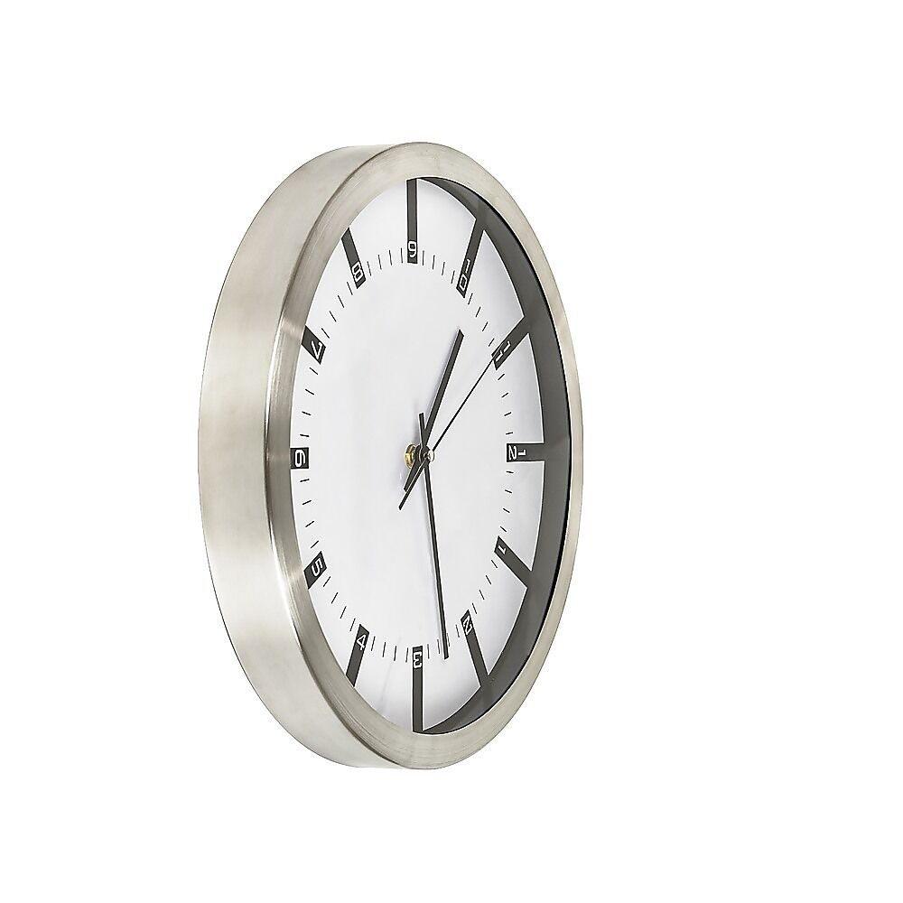 Modern Wall Clock Silent Non-Ticking Quartz Battery Operated Stainless Steel Price