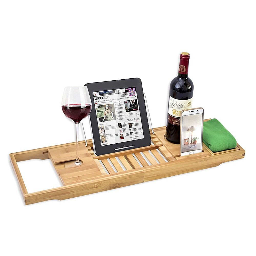 Bathroom Bamboo Bath Caddy Wine Glass Holder Table Tray Bathtub Rack Soap Shelf Price