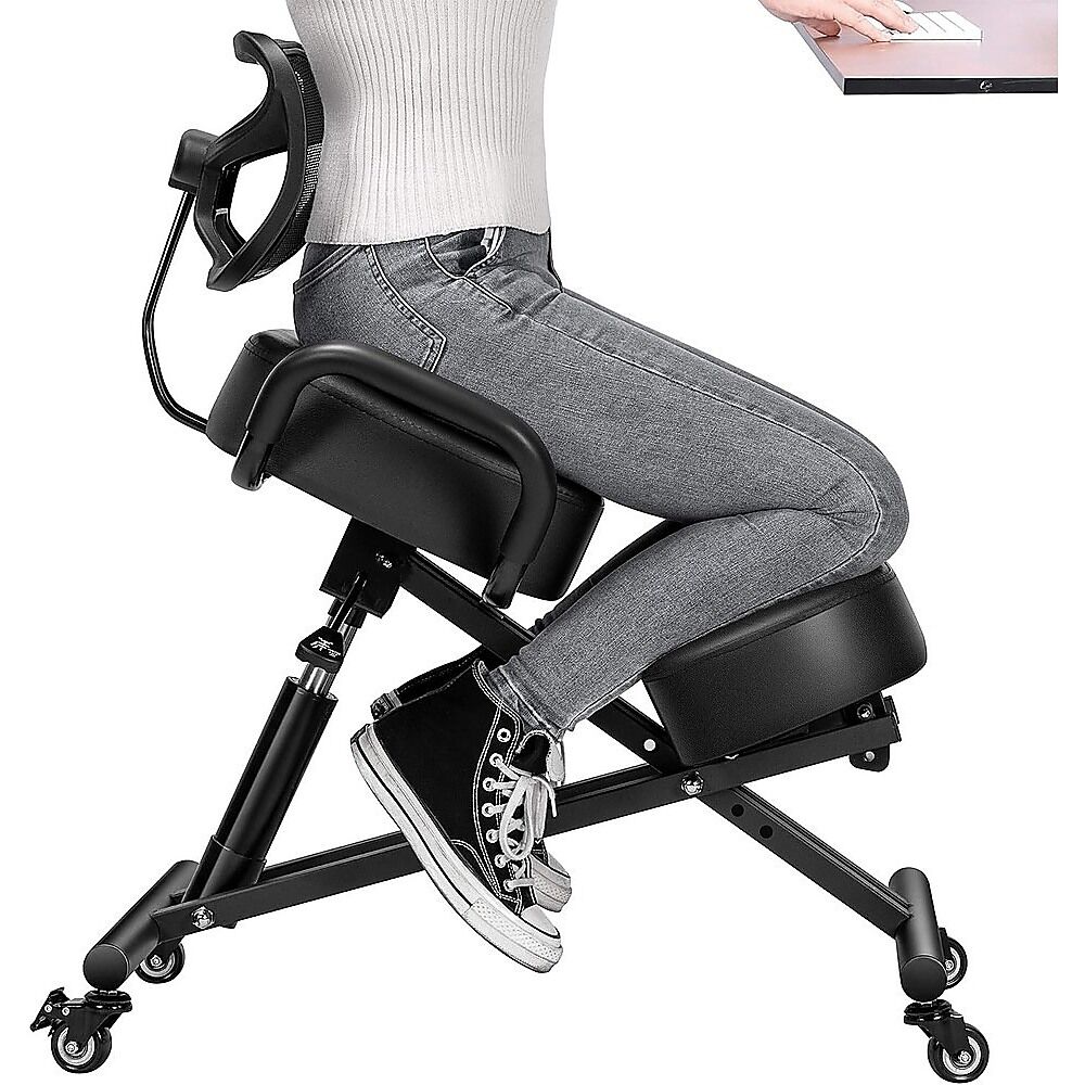 Ergonomic Kneeling Posture Chair with Backrest Adjustable Height and Casters Price