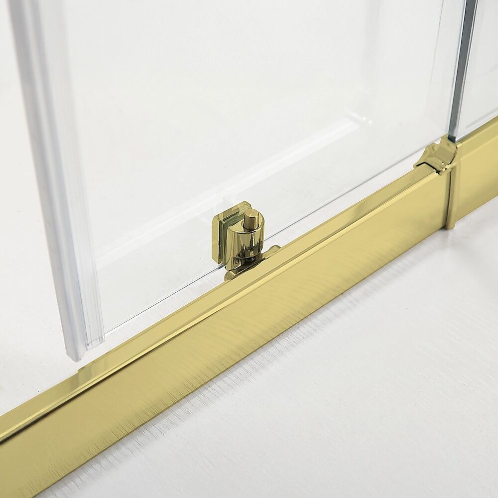 Adjustable 900x1000mm Double Sliding Door Glass Shower Screen in Gold Price