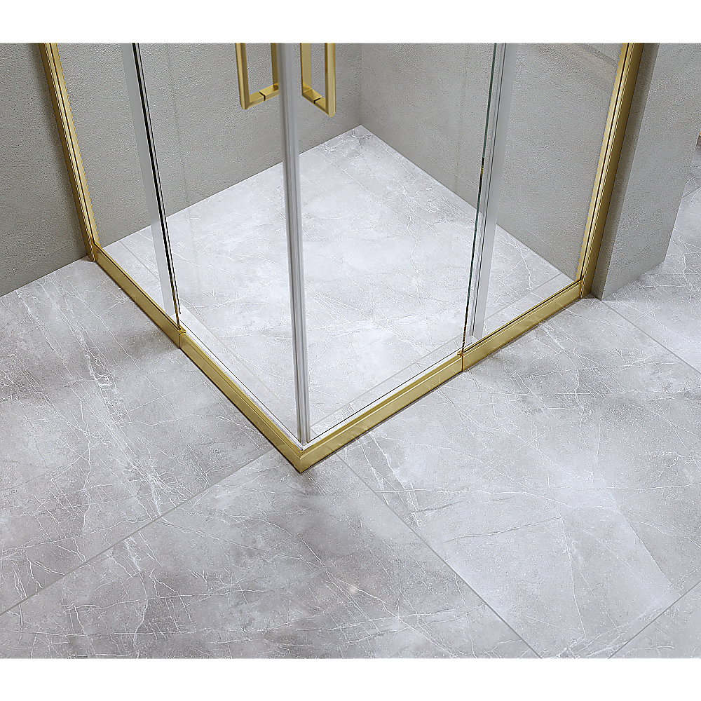 Adjustable 1000x1000mm Double Sliding Door Glass Shower Screen in Gold Price