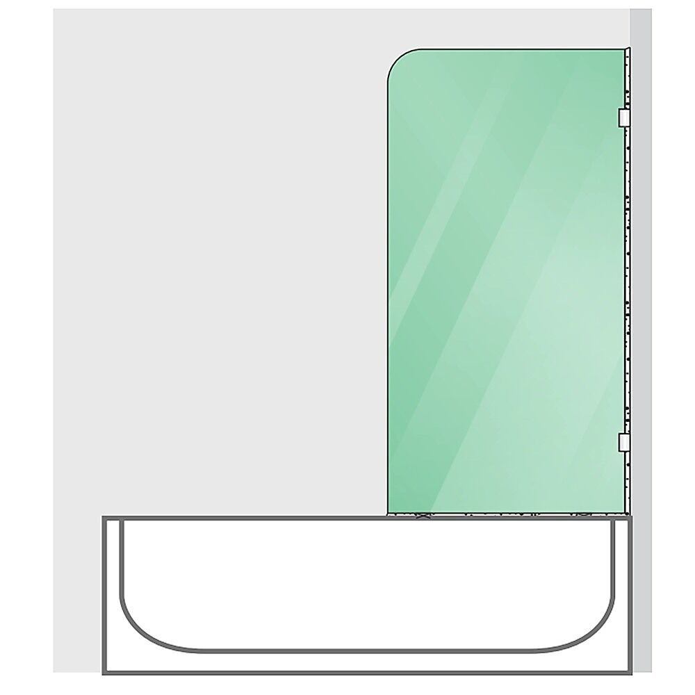 70cm Frameless Glass Bath Screen with Brackets - Chrome Price