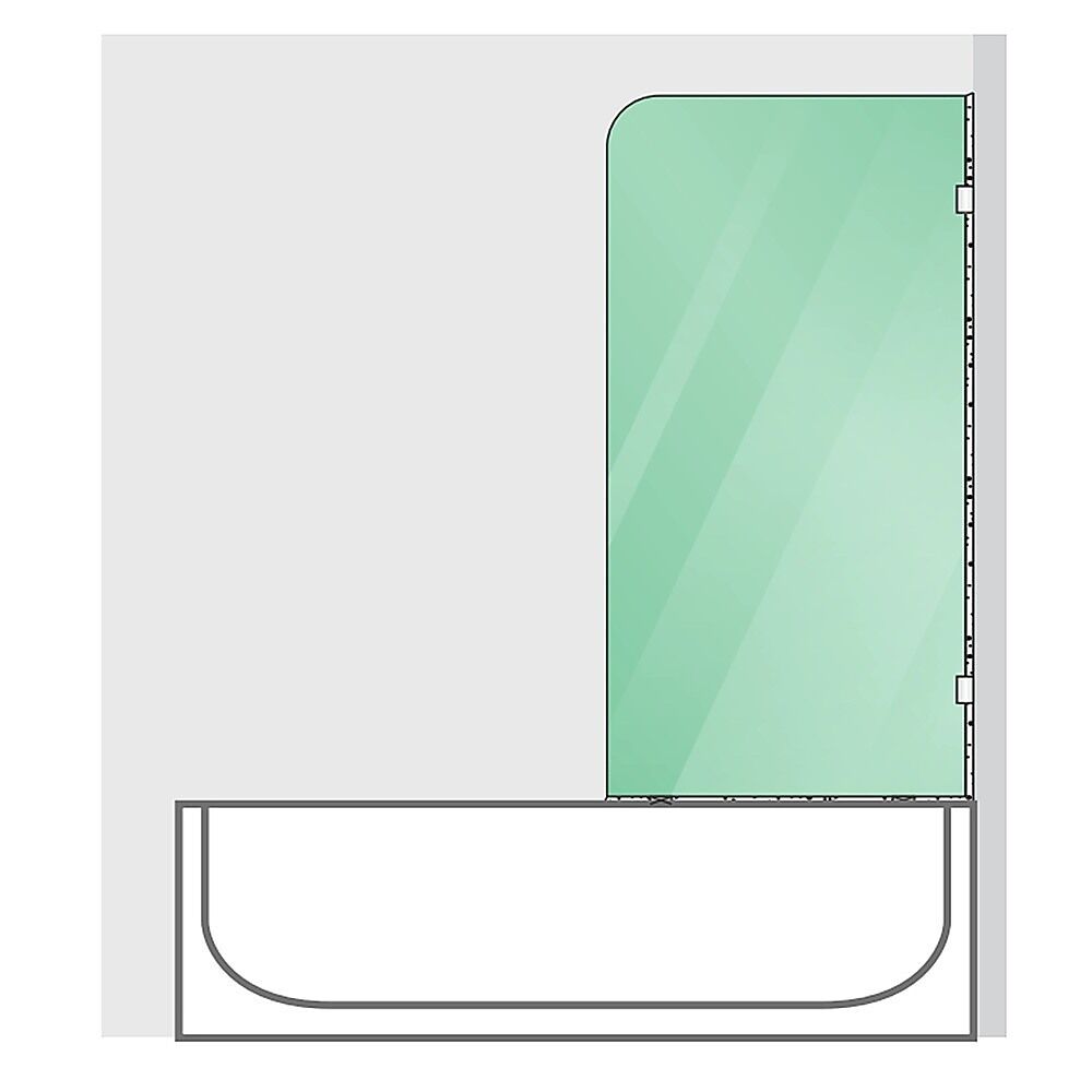 70cm Frameless Glass Bath Screen with Brackets - White Price