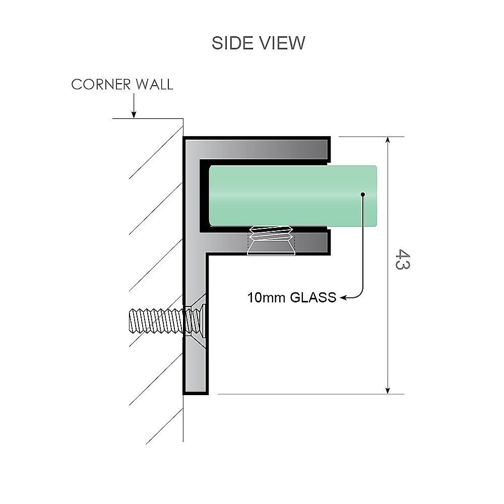 100cm Frameless Glass Bath Screen with Stainless Steel Brackets - Black Price