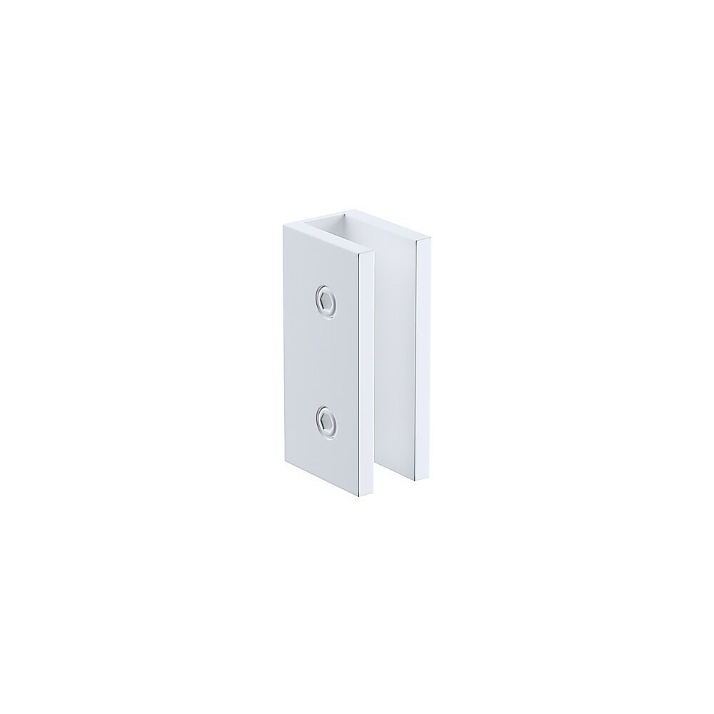 100cm Frameless Glass Bath Screen with Stainless Steel Brackets - White Price