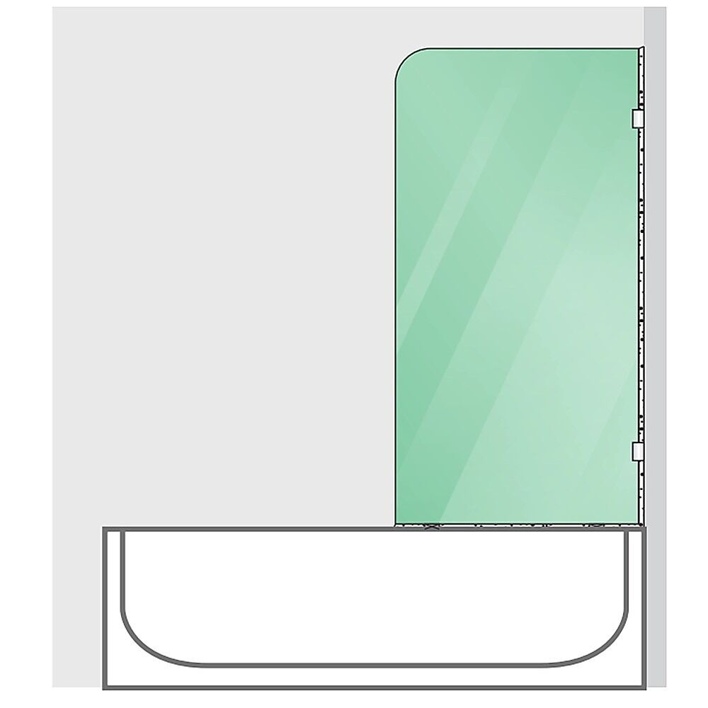 70cm Frameless Glass Bath Screen with Wall Channel - Nickel Price