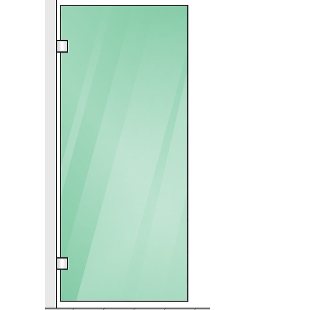 100x70cm Corner Frameless Shower Screen with Black Brackets and Brass Hinges, Square Knob Handle Price