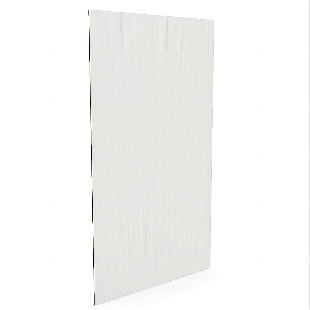 100cm Reeded Single Shower Glass Screen with White Wall Channel Price