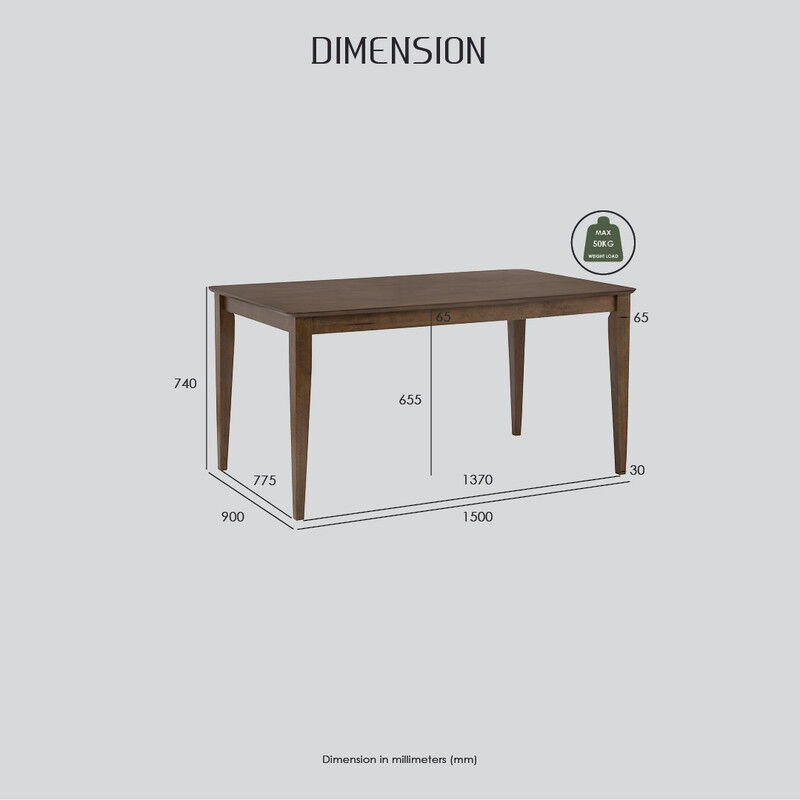 ALLEGRO Dining Table + 4x MESI Dining Chair + MESI Bench - 6 Piece Dining Set - Cocoa Price