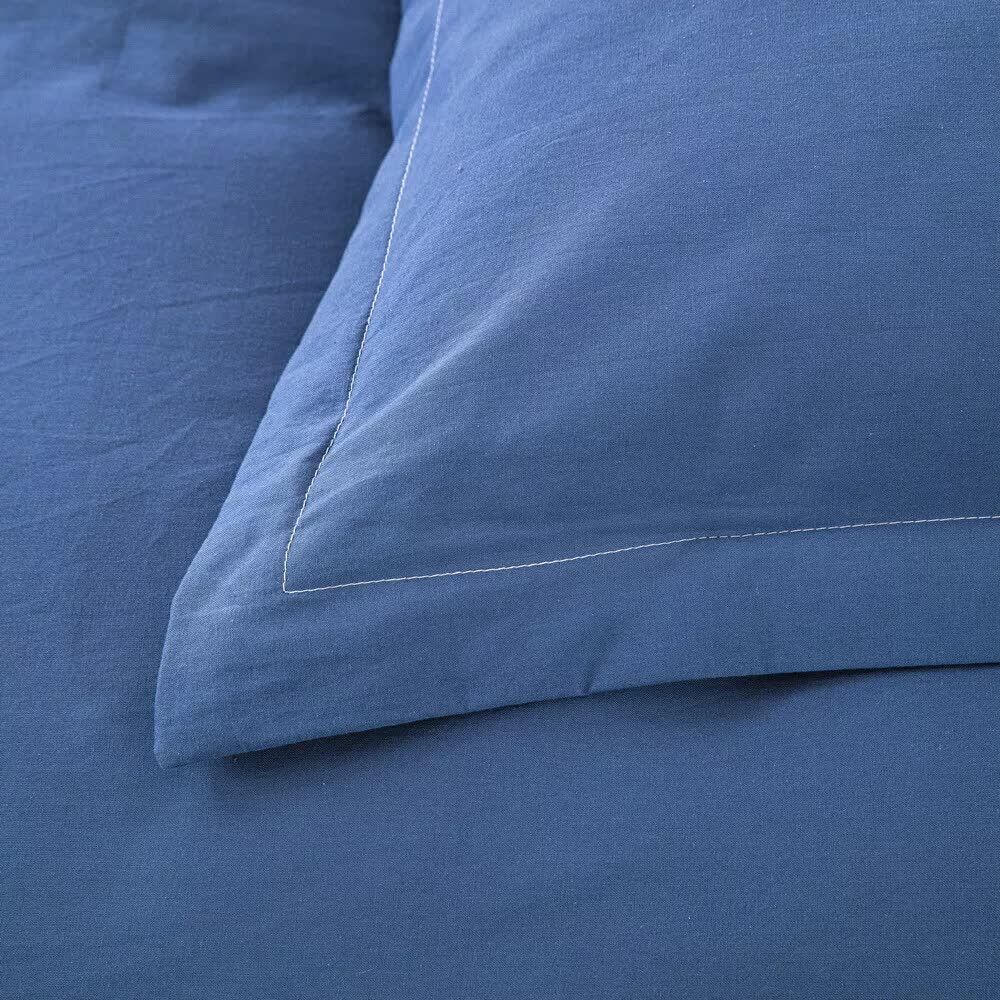 100% cotton Premium Doona Duvet Quilt Cover Set with Soft Pillowcases - Blue-King Price