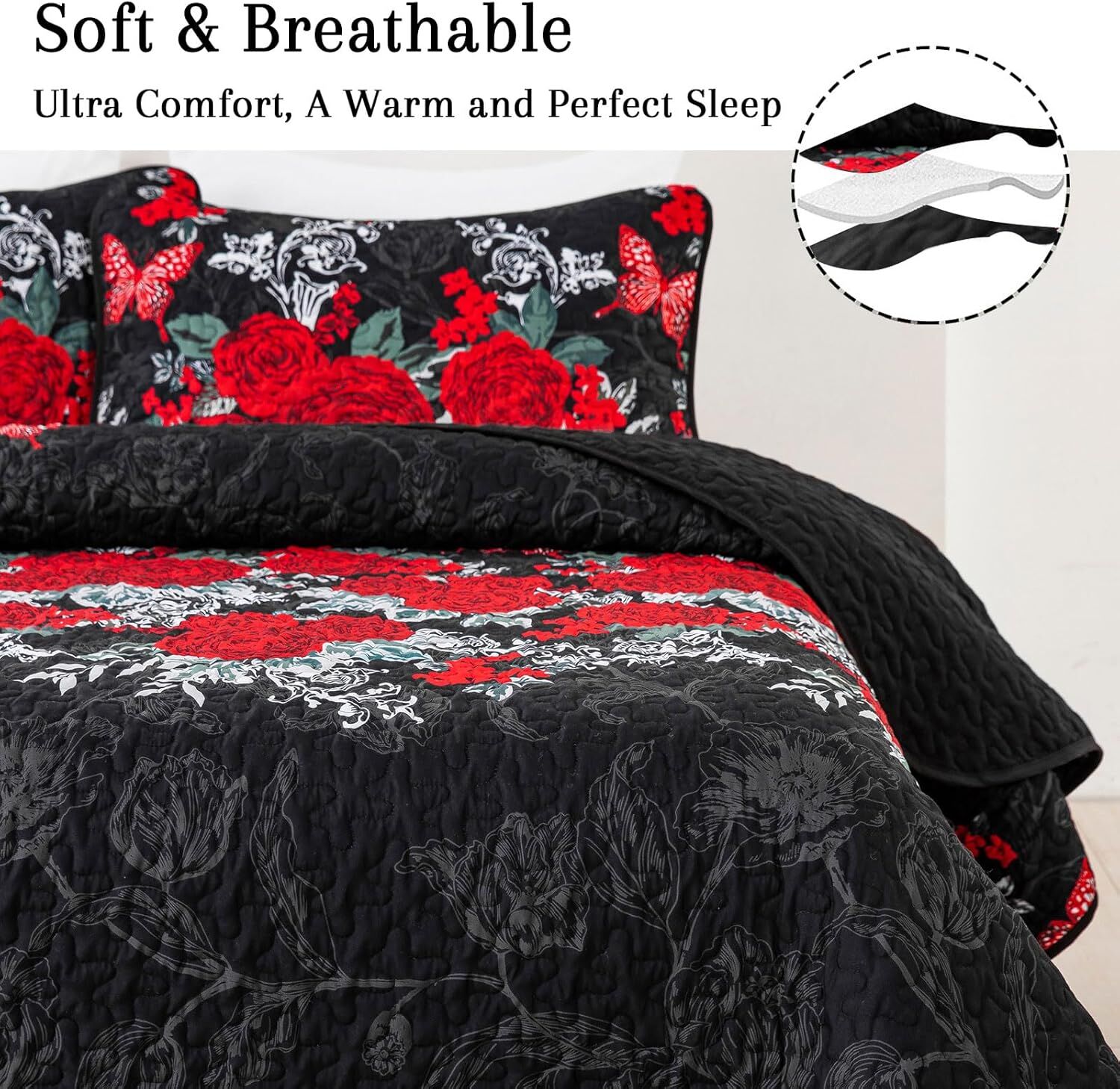 Universal Quilted coverlet and pillowcovers set: Fits Any Decor Style - Queen size Price
