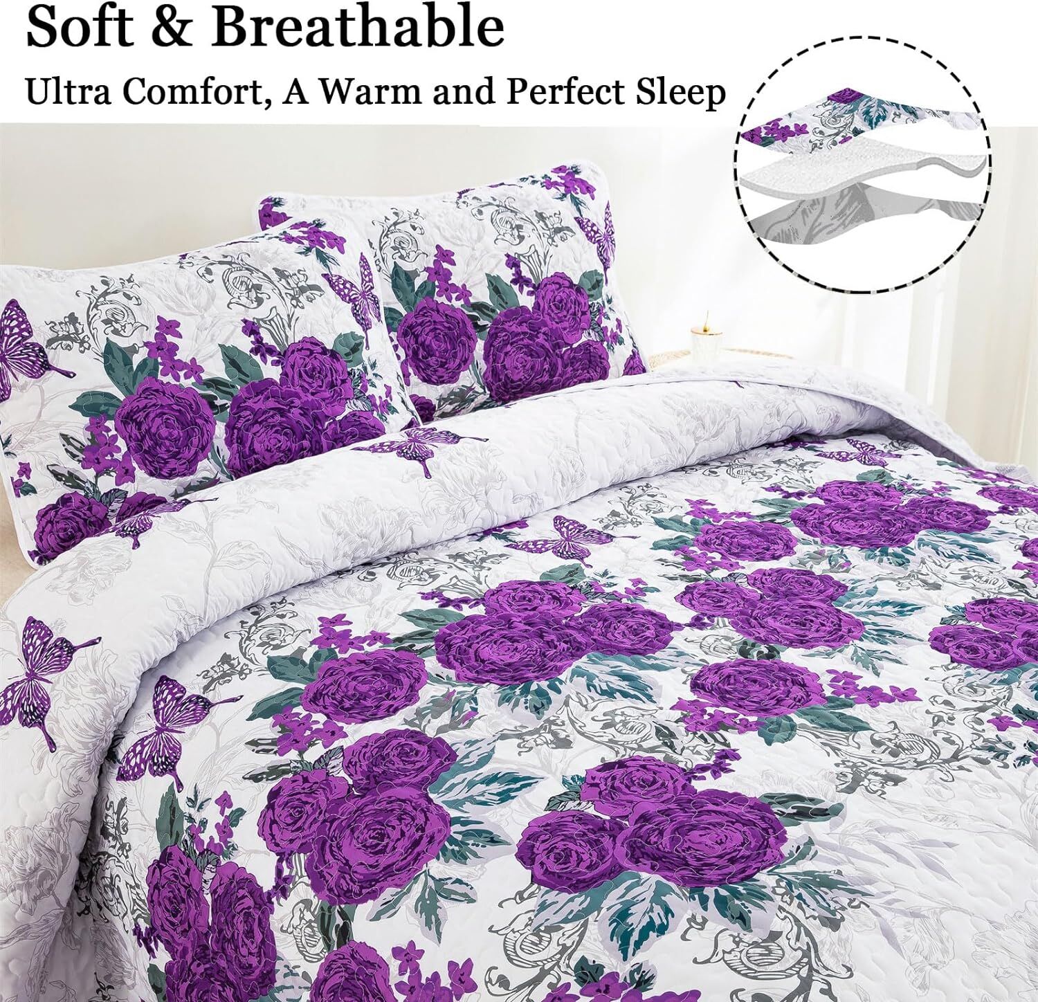 Eclectic Quilted coverlet and pillowcovers set: Add Unique Flair - Queen size Price
